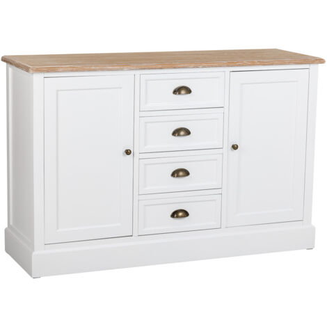 Aparador de madera blanco 124x40x80 (1/5)