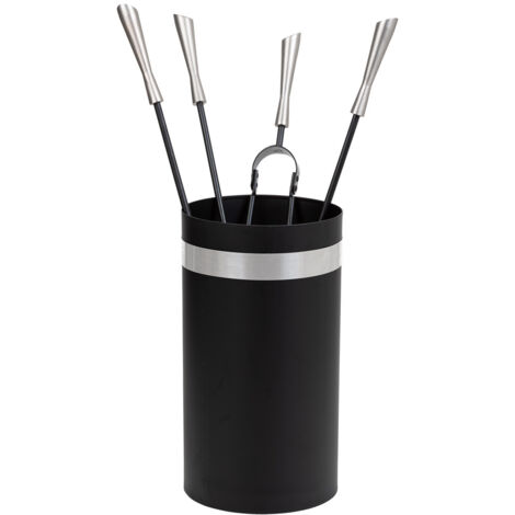 Set 5 herramientas de metal para la chimenea de metal negras (1/5)