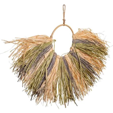 Collar decoración de pared de fibra natural marrón 19x02x15 (1/5)