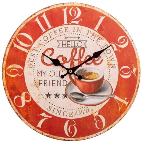 Reloj de pared de madera rojo d34x2 cm (1/4)