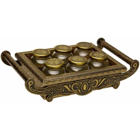 Bandeja de metal repujado color cobre 46x26x7 (1/5)