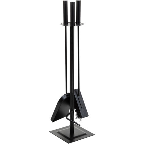 Set 4 herramientas de metal para la chimenea de metal negras (1/5)