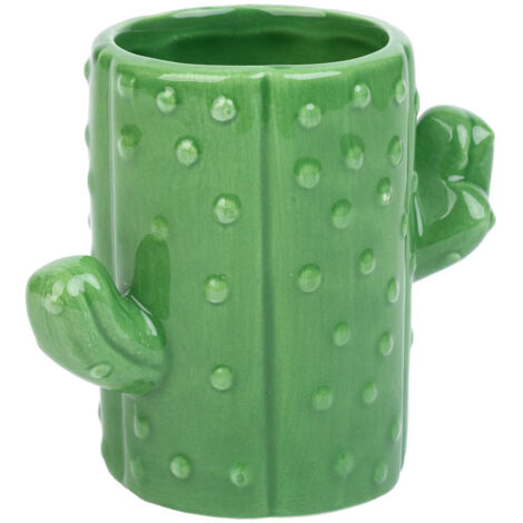 Porta lápices cactus de cerámica verde 13,5x7,8x11 (1/5)