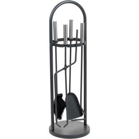 Herramientas para la chimenea de metal negro set 5pcs d22x68h cm (1/5)