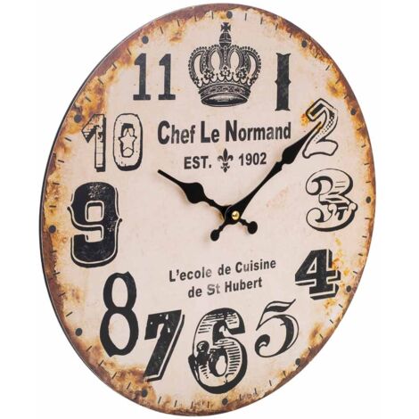 Reloj de pared de madera marrón d34x2 cm (1/5)
