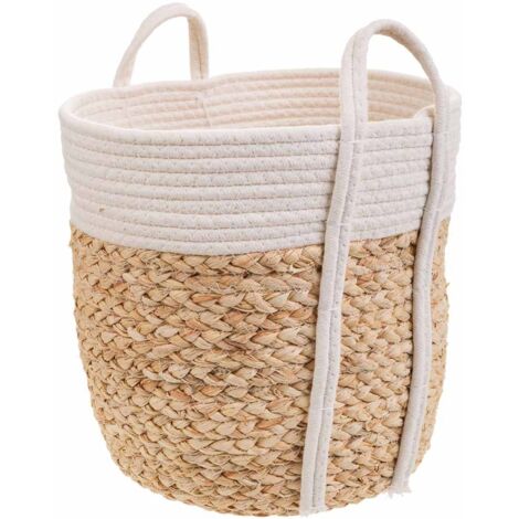 Cesto blanco de cuerda trenzada d30x30 (1/5)