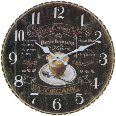 Reloj de pared de madera negro d34x2 cm (1/4)