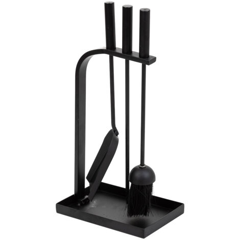 Set 4 herramientas de metal para la chimenea de metal negras (1/5)