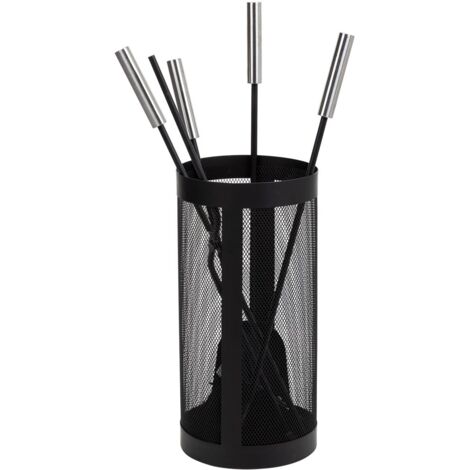 Set 5 herramientas de metal para la chimenea de metal negras (1/5)