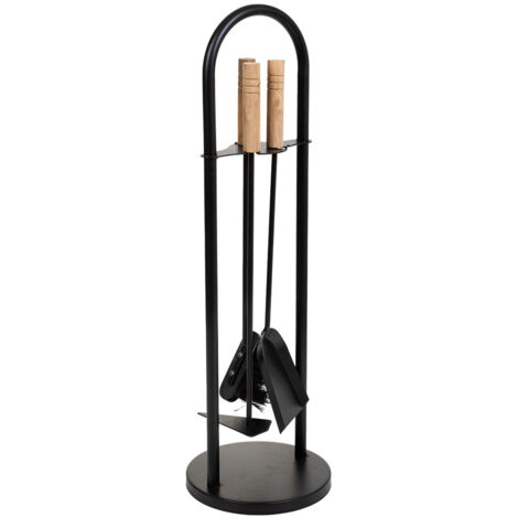 Herramientas para la chimenea de metal negro set 4pcs d20x68h cm (1/5)