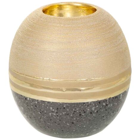 Portavelas de cerámica dorado 11,5x11,5x11,5 (1/5)
