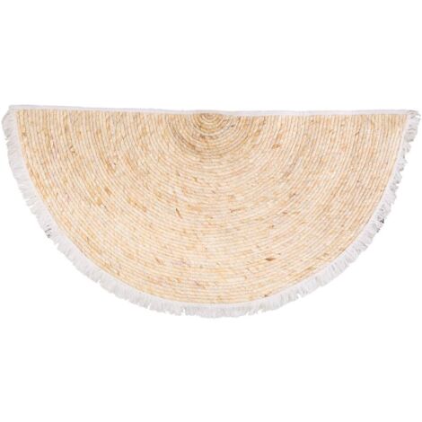 Alfombra fibra natural tejido artesanal marrón 100x50x1 (1/5)