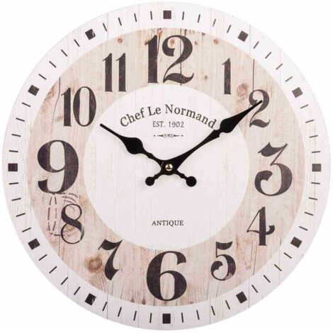 Reloj de pared de madera marrón d34x2 (1/3)