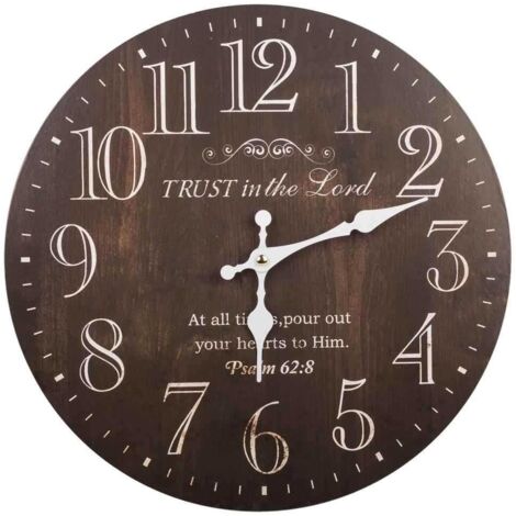 Reloj de pared de madera negro d34x2 (1/3)
