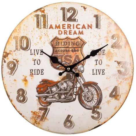 Reloj de pared de madera marrón d34x2 (1/3)