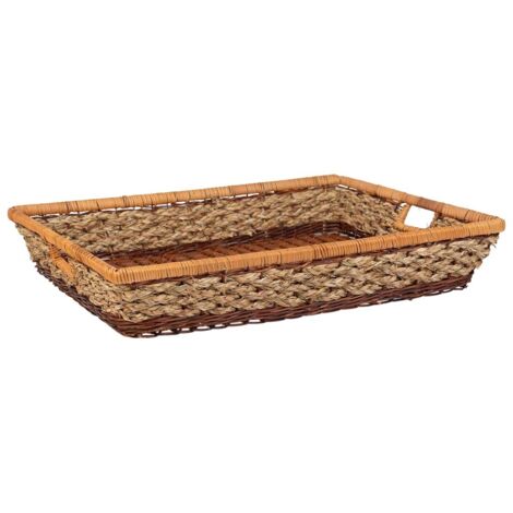 Bandeja Rectangular de cuerda trenzada marrón 60x50x10 (1/5)