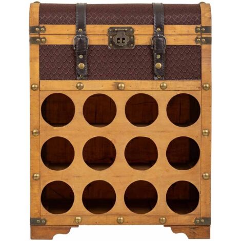 Mueble Botellero HOMCOM Melamina De Madera, Acero Marrón Rústico