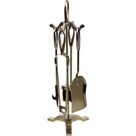 Set 5 herramientas para la chimenea de metal cobrizas (1/5)
