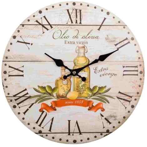 Reloj de pared de madera marrón d34x2 (1/3)