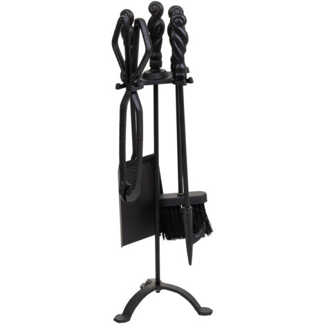 Set 5 herramientas pasa la chimenea de metal negras (1/5)