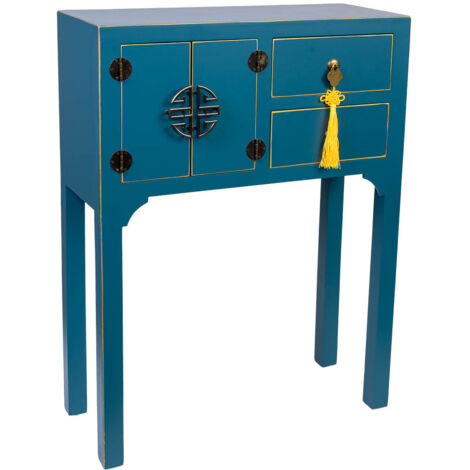 Recibidor de madera de 2 cajones y 2 puertas 63x26x83h cm