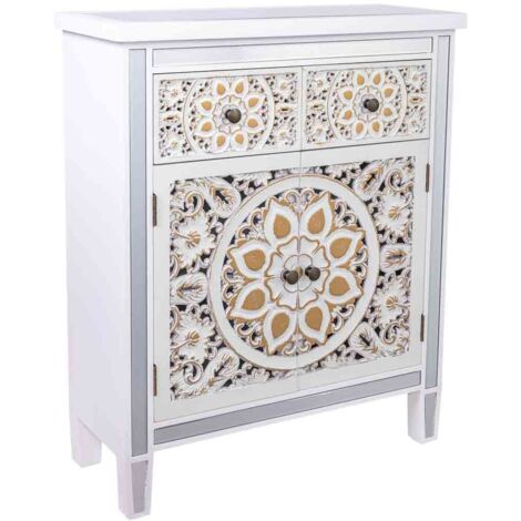 Aparador de madera y cristal de 2 cajones y 2 puertas 68,5x27,5x82 (1/5)