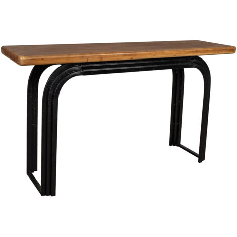 Recibidor de madera negro 140x40x78h cm