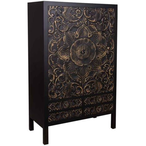 Armario de madera de 4 cajones y 2 puertas 100x45x160 (1/5)