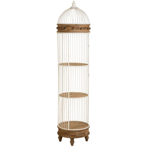 Estantería de madera y metal de 3 baldas blanca 40x40x176h cm (1/5)