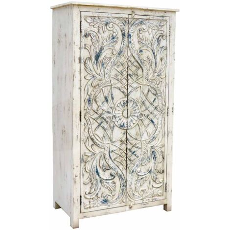 Armario de madera blanco 99x42x180 (1/5)