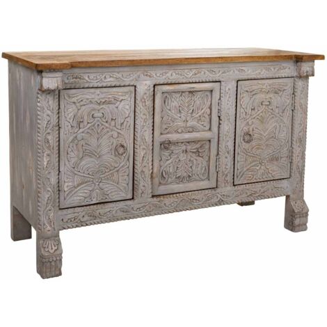 Aparador de madera marrón 124x47x76 (1/5)