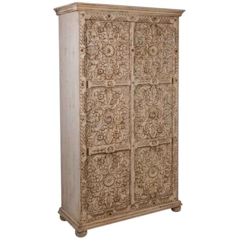 Armario de madera artesanal marrón 102x44x183 (1/5)