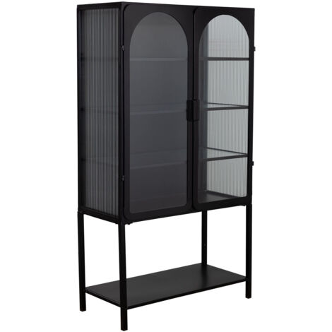 Vitrina de metal lac negro de 2 puertas 88x44x160 (1/5)