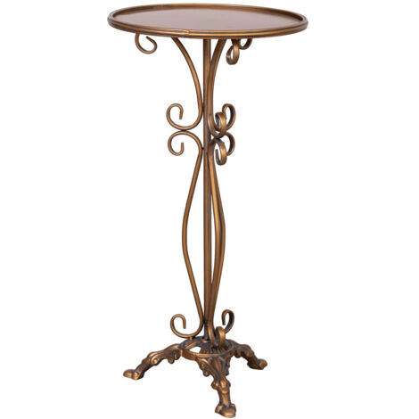 Mesa auxiliar de metal envejecido dorado 40x40x77 (1/5)