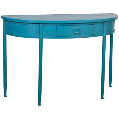 Recibidor de metal con 1 cajon envejecido azul 120x44x80 (1/5)