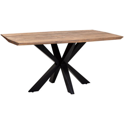Mesa de comedor de madera de acacia acabado color oxido 160x90x76 (1/5)