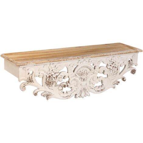 Repisa de madera blanco 78x20x23h cm (1/5)
