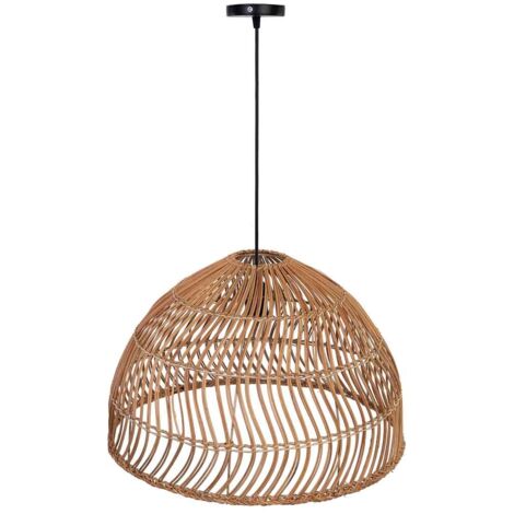 Lámpara techo de ratan marrón D50x32h cm (1/5)
