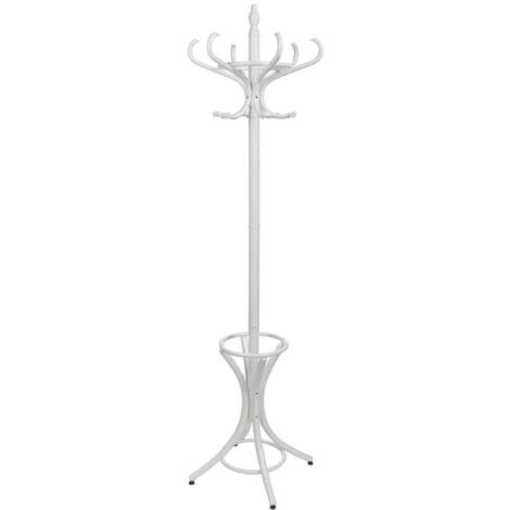 Perchero de pie de madera blanco 53x39x187hcm