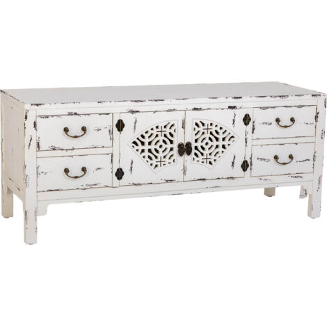 Mueble bajo de madera lacado blanco 120x40x50h cm