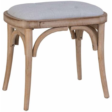 Banqueta de madera tapizada 55x37x47h cm