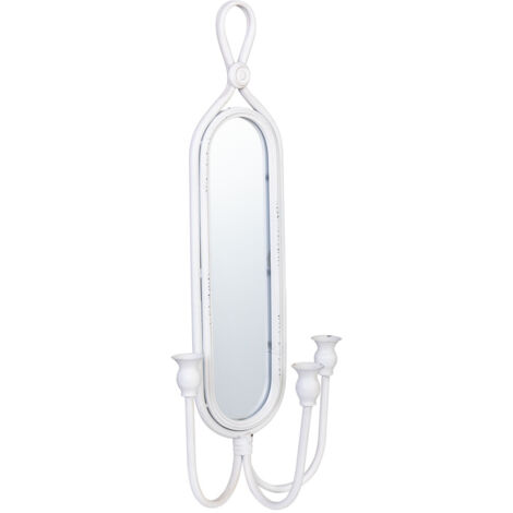 Candelabro de pared de metal envejecido dorado 26x13x62h cm