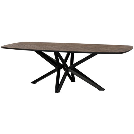 Mesa de comedor danesa de madera/dm color nogal oscuro 240x100x77
