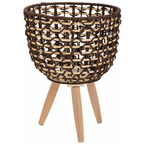 DKD Home Decor Cesta Decorativa Multicolor De Metal Y Fibra Natural - 60 Cm De Larga, Ideal Para Organizar Y Decorar