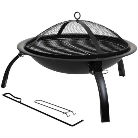Barbacoa exterior de metal con parrilla negro  D51x39h cm (1/5)