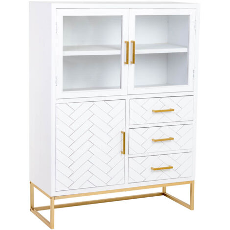 Vitrina 3 puertas y 3 cajones madera 100x40x135h cm (1/5)