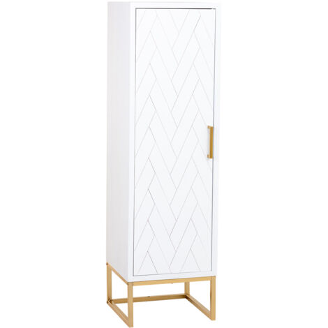 Armario de 3 estantes madera y metal 40.5x37x139.5h cm – Diseño moderno y minimalista – Para organizar ropa y accesorios – Wanderlust Deco (1/5)