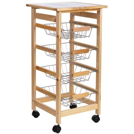 Carro de cocina de madera37x37x76h cm (1/5)