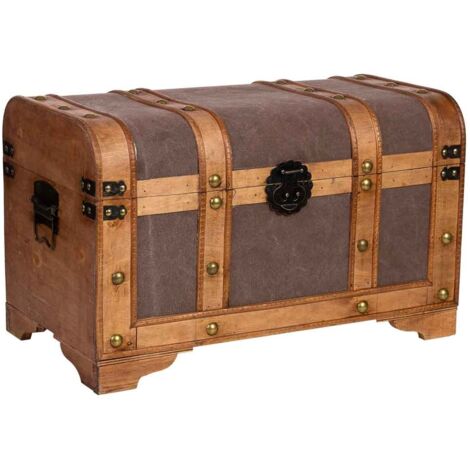 Baúl de madera marrón 60x33x36.5