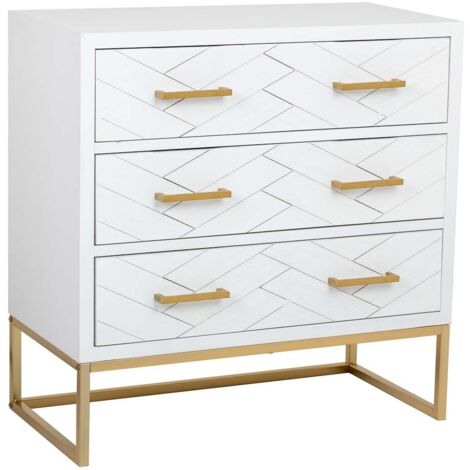 Cómoda de 3 cajones madera y metal 80x39,5x81h cm (1/5)